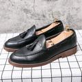 Herren Loafer Slip On Bootsschuhe Abendschuhe Quasten-Müßiggänger Übergrössen Geschäftlich Hochzeit Party Abend PU Halbschuhe Schwarz Braun Frühling