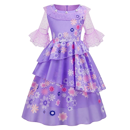 Buchwoche 2026 Märchen Prinzessin Isabella Madrigal Blumenmädchenkleid Themenparty-Kostüm Tüllkleider Cosplay for Mädchen Kinder Karneval Maskerade Hochzeit Hochzeitsgast Image