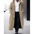 Herren Wintermantel Mantel Trenchcoat Outdoor Freizeitskleidung Herbst Winter Polyester Oberbekleidung Bekleidung Modisch Strassenmode Glatt Mit Kapuze Einreihiger Verschluss