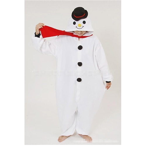 Schneemann Weihnachtspyjamas Onesie-Kostüm Herren Damen Weihnachten Erwachsene Weihnachten Karneval Heiligabend Weihnachten Party Einteiler