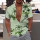 Tropical Coconut Tree Herren Resort Hawaiian 3D Printed Shirt Button Up Kurzarmhemd Sommer Strand Aloha Shirt Urlaub Tägliches Tragen S bis 3XL