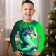 Jungen 3D Graphic Tier Drache T-Shirt Langarm 3D-Druck Sommer Frühling Herbst Sport Modisch Strassenmode kinderkleidung 3-12 Jahre Outdoor Casual Täglich Regular Fit