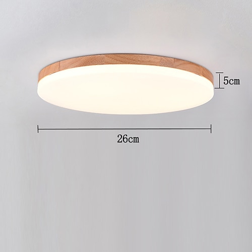 26/38/48 cm LED Deckenleuchte Nordic Holz rundes Design Einbauleuchten Natur inspiriert 110-120V 220-240V Image