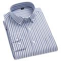 Herren Oberhemd Oxford Hemd Grau Blau Gelb Hellgrün Langarm Streifen Umlegekragen Ganzjährig Hochzeit Strasse Bekleidung Button-Down