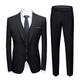 Herren einstellen Anzüge Blazer Sakko Geschäft Formeller Abend Hochzeitsfeier Oberteil Modisch Brautkleider schlicht Frühling Herbst Polyester Glatt Tasche 3 Teile Einreiher - 2 Knöpfe Blazer Schwarz