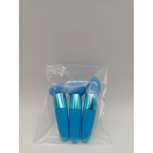 3 Stück Make-up-Schwamm, Beauty-Foundation-Mischschwamm, Make-up-Schwamm, Keil-Foundation-Schwämme mit Griff, kosmetischer Mixer, professioneller Beauty-Schwamm-Mixer Image