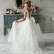 Kinder Wenig Mädchen Kleid Einfarbig A Linie Kleid Leistung Hochzeit Party Gitter Rückenfrei Schleife Weiß Baumwolle Tüll Asymmetrisch Ärmellos Elegant Prinzessin Süß Kleider Frühling Sommer Regular