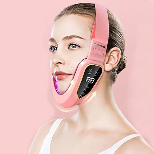 Gesichts Lifting Gerät LED Photon Therapie Gesichtsstraffung Vibration Massager Doppelkinn V Gesichtsform Wangenlifting Gürtel Maschine Valentinstagsgeschenk Image