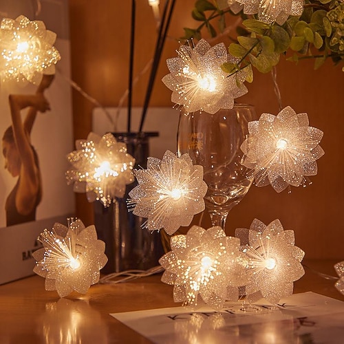 Elegante Hochzeitsfeier Kunstblumen Dekorative LED Licht DIY Märchenkranz Blattlicht für Hausparty Hochzeitszimmer Innen- und Außendekoration Image