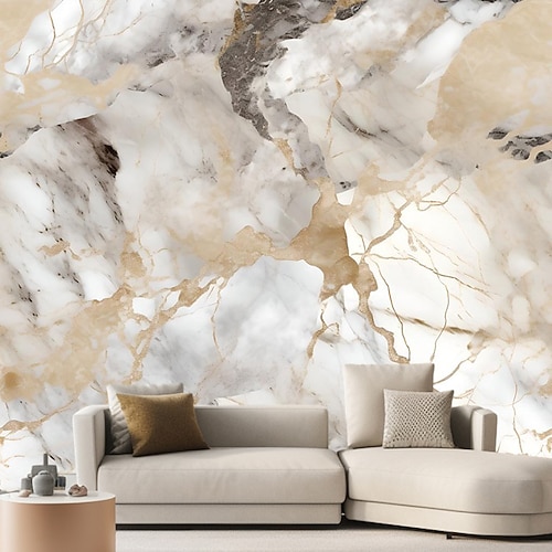 Coole Tapeten, Marmor, abstrakt, goldgrau, Linie, 3D-Tapetenrolle, Aufkleber zum Abziehen und Aufkleben, abnehmbares PVC/Vinyl-Material, selbstklebend/Klebstoff erforderlich, Wanddekoration für Image
