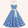 Retro Vintage 50er Jahre Kleid A-Linien Kleid Swing Kleid Midi Damen Neckholder Date Kleid
