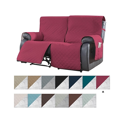 Sofabezüge für Zweisitzer mit Liegefunktion, rutschfeste Haustier-Abdeckung für 2-Sitzer mit elastischen Bändern, geteilter Sofabezug für Zweisitzer mit Liegefunktion, Möbelschutz für Liegesessel Image