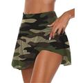 Damen Tennisrock Golfrock Yogashorts 2 in 1 Nahtlos Sonnenschutz Leichtgewichtig Yoga Fitness Fitnesstraining Laufrock Unten Feste Farbe 4 # Dunkelgrau Schwarz Sommer Übergröße Sport Sportkleidung