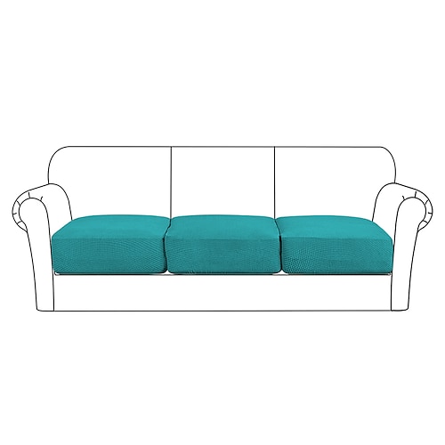 Stretchsofa Sitzkissenbezug Schonbezug elastisch Couch Sessel Loveseat 4 oder 3 Sitzer grau einfarbig massiv weich strapazierfähig waschbar Image