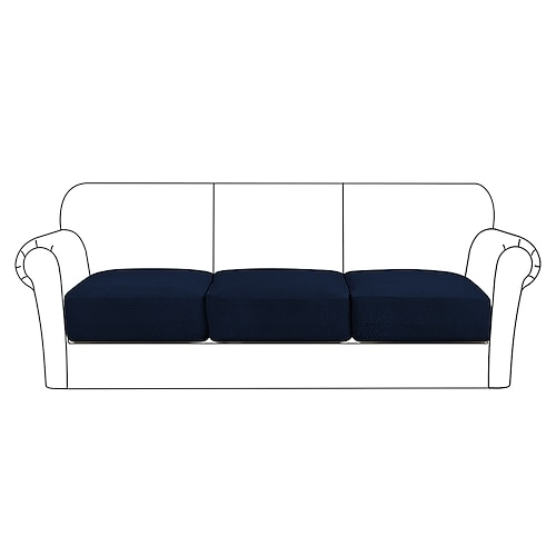 Stretchsofa Sitzkissenbezug Schonbezug elastisch Couch Sessel Loveseat 4 oder 3 Sitzer grau einfarbig massiv weich strapazierfähig waschbar Image