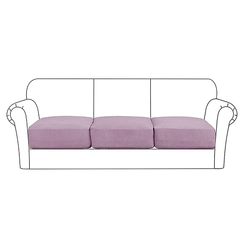 Stretchsofa Sitzkissenbezug Schonbezug elastisch Couch Sessel Loveseat 4 oder 3 Sitzer grau einfarbig massiv weich strapazierfähig waschbar Image