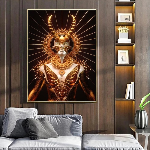 Totenkopf Statue Wandkunst Leinwanddrucke Malerei Kunstwerk Bild nordische Skulptur moderne Heimdekoration Dekor gerollte Leinwand kein Rahmen ungerahmt ungedehnt Image