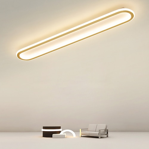 Moderne LED-Deckenleuchte, 15,6–39 Zoll, eingebettete Deckenleuchte, 16–42 Watt, Metall-Pendelleuchte, geeignet für Wohnzimmer, Schlafzimmer, Esszimmer, Büro, Flur, AC 110 V, AC 220 V Image
