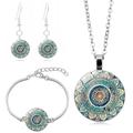 Damen Halsketten Vintage Outdoor Blume Schmuck-Set