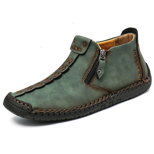 Herren Schuhe Stiefel Loafer Slip On Retro Penny Loafers Handgefertigte Schuhe Komfort Schuhe Wanderschuhe Brautkleider schlicht Täglich Elastisches Gewebe Atmungsaktiv Stiefeletten / Stiefeletten