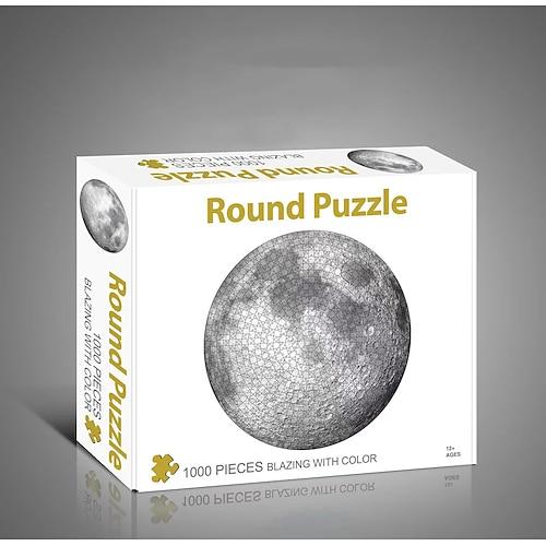 Kreative 1000 Teile flaches weißes Kartenpapier verdicktes Puzzle kreisförmiges Mondliebe-Meer-Puzzlespielzeug für Erwachsene