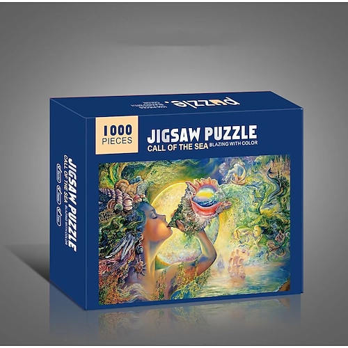 Kreative 1000 Teile flaches weißes Kartenpapier verdicktes Puzzle kreisförmiges Mondliebe-Meer-Puzzlespielzeug für Erwachsene Image