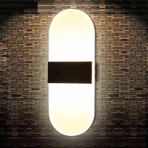 1-Licht LED-Wandleuchte rundes Rechteck Innenwandleuchte Acryl moderne zeitgenössische Wandleuchte für Schlafzimmer Flur Treppe Badezimmer 6W Image