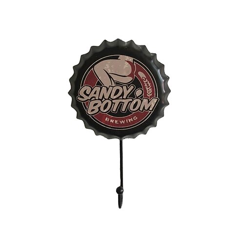 1 Stück Retro-Metallhaken mit Bierflaschenverschluss-Muster, wasserdichte Aufhängehaken, perfekt für Zimmer, Küche, Veranda, Tür und Heimwerker-Außendekoration, 10 x 16 cm/4'' x 6,3'' Image