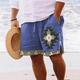 Herren Boardshorts Badeshorts Badehose Schwimmshorts Bademode Zip Tasche Elastische Taille Grafik-Drucke Geometrie Komfort Atmungsaktiv Kurz Casual Täglich Festtage Ethnischer Stil Retro Vintage Blau