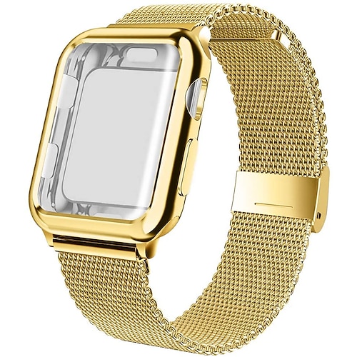 Milanaise Armband Kompatibel mit Apple Watch Armband mit Fall Magnetverschluss Edelstahl Ersatzarmband für Series 8 7 6 5 4 3 2 1 SE 49 mm 45 mm 44 mm 42 mm 41 mm 40 mm 38 mm Sreies Ultra SE 8 7 6 5 Image