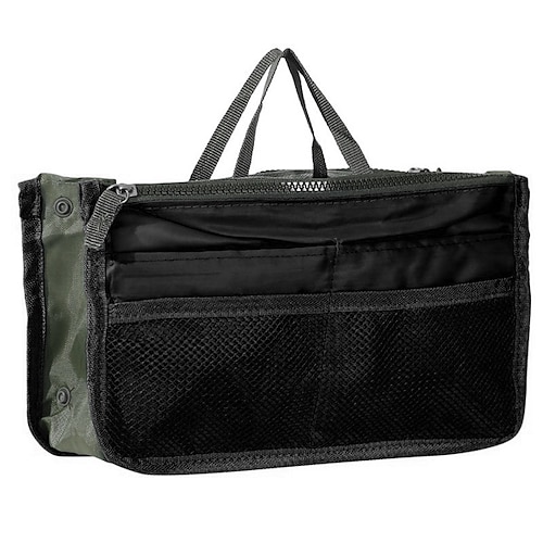 Handtaschen-Organizer-Einsatz für Damen – großes Fassungsvermögen, Reißverschluss, tragbar mit Tragegriff – ideal für Reisen, Dokumente, Karten und kleine Gegenstände