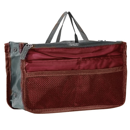 Handtaschen-Organizer-Einsatz für Damen – großes Fassungsvermögen, Reißverschluss, tragbar mit Tragegriff – ideal für Reisen, Dokumente, Karten und kleine Gegenstände