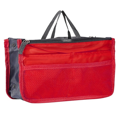 Handtaschen-Organizer-Einsatz für Damen – großes Fassungsvermögen, Reißverschluss, tragbar mit Tragegriff – ideal für Reisen, Dokumente, Karten und kleine Gegenstände