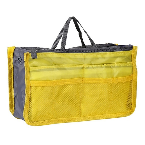 Handtaschen-Organizer-Einsatz für Damen – großes Fassungsvermögen, Reißverschluss, tragbar mit Tragegriff – ideal für Reisen, Dokumente, Karten und kleine Gegenstände