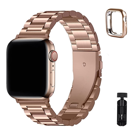 Sportarmband Kompatibel mit Apple Watch Armband 38mm 40mm 41mm 42mm 44mm 45mm 49mm mit Fall mit Entfernungswerkzeug Edelstahl Ersatzarmband für iwatch Ultra 2 Series 9 8 7 SE 6 5 4 3 2 1 Image