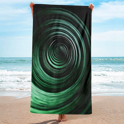Whirlpool-Strandtuch, Strandtücher für Reisen, schnell trocknendes Handtuch für Schwimmer, sanddichte Strandtücher für Damen, Herren, Mädchen, Kinder, coole Poolhandtücher, Strandzubehör, saugfähiges Image