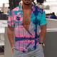 Herren Hemd Hawaiihemd Sommerhemd Grafik-Shirt Aloha-Shirt Kokosnussbaum Landschaft Umlegekragen Weiss rot Blau Violett Purpur Grün Print Outdoor Strasse Kurzarm Button-Down Bedruckt Bekleidung