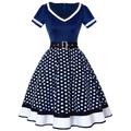 Polka Dots Retro Vintage 1950er Cocktailkleid Vintage Kleid Kleid Schlagkleid Knielang Übergröße Damen Erwachsene Kleid Sommer