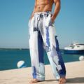 Schattierung Herren Resort 3D-gedruckte Freizeithose Hose elastische Taille Kordelzug lockere Passform Sommer-Strandhose mit geradem Bein S bis 3XL