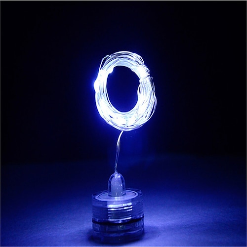 Elegante Hochzeitsfeier 10 Stück Wasserdichte LED Kerzenlichterkette 1m 2m Kupferdraht Lichtergarlande Unterwasser Vase Flasche Feenlampe für Hochzeit Image