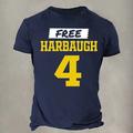 Free Harbaugh-Shirt, burgunderrot, blau, grün, T-Shirt, T-Shirt für Herren, grafisches Baumwollhemd, Sport, klassisches Hemd, kurzärmlig, bequemes T-Shirt, Sport, Outdoor, Urlaub, Sommer, modische Kleidung, S, M, L, XL, XXL