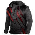 Herren Unisex Pullover Hoodie Sweatshirt Pullover Distressed Hoodie Schwarz Weiß Blau Lila Braun Hooded Farbe Block Grafik Prints Lace up Print Casual Täglich Sport 3D Druck Streetwear Designer