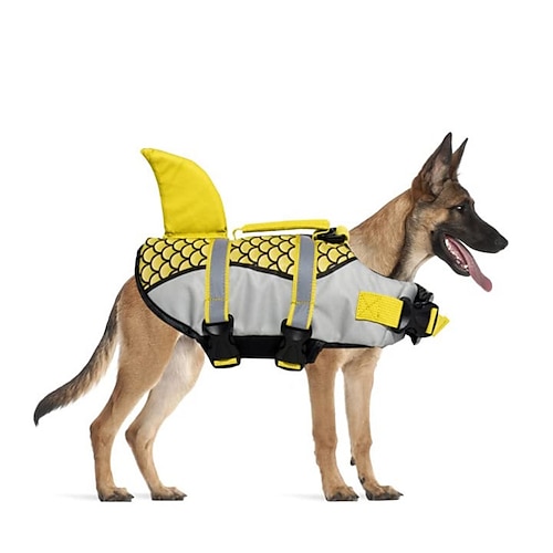 Hund Weste Rettungsweste Hundeschwimmweste Hai Mode Niedlich Reflektierend Sport und Freizeit Sicherheit Strand Pool Hundebekleidung for Husky Golden Retriever Bichon Frise Zwergspitz Klein Image