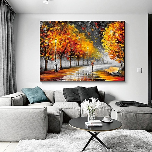 Handgefertigtes handgemaltes Ölgemälde Wand moderne abstrakte Waldlandschaft Malerei Kunst Leinwand Malerei Heimdekoration Dekor gerollte Leinwand Image