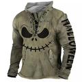 Grafik-Drucke Monster Herren Täglich 3D-Druck Sweatshirt Pullover Halloween Festtage Ausgehen Sweatshirts Blau Braun Langarm Ständer Kordelzug Bedruckt Frühling Herbst Designer Kapuzenpullover