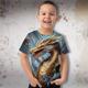 kinderkleidung Jungen T-Shirt Tee Graphic Tier Drache Kurzarm Rundhalsausschnitt Kinder oben Outdoor 3D-Druck Sport Modisch Täglich Sommer Schwarz 2-13 Jahre