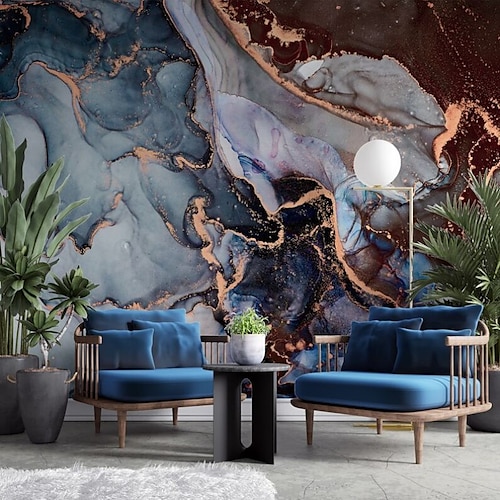 Coole Tapeten, blaue Tapete, Wandbild, abstrakter Marmor, Wandverkleidungsaufkleber, abziehen und aufkleben, entfernbares PVC/Vinyl-Material, selbstklebend/Kleber erforderlich, Wanddekoration für Image
