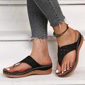 Damen Sandalen Hausschuhe Slippers Übergrössen Hausschuhe im Freien Outdoor Strand Feste Farbe Sommer Flacher Absatz Offene Spitze Elegant Minimalismus Kunstleder Halbschuhe Schwarz Braun Kaki