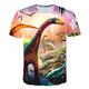 kinderkleidung Jungen T-Shirt Tee Tier Dinosaurier Kurzarm Rundhalsausschnitt Kinder oben Casual Cool Täglich Sommer Mehrfarbig 3-12 Jahre