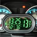 Auto Digitaluhr Thermometer Auto 12V-24V Voltmeter Spannungsprüfer 3 in 1 Autouhr Auto LED leuchtende Uhr